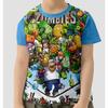 Summer Round Neck HOT Game Plants Vs. Zombies Pattern 3D Printed Top Fashionable Casual Short Sleeved Children's Boy T-shirts