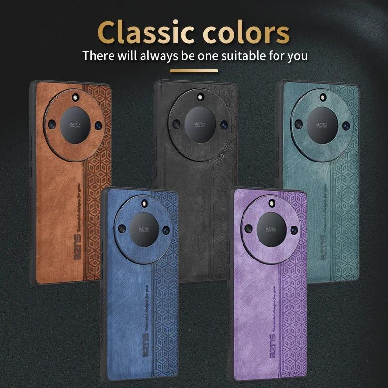 Luxury 3D Embossed Leather Case for Honor X50 Pro GT X9a X9b X30 X9 X40 X40i X50i Skin Feel Soft Edge Rugged Bumper Back Cover