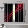 2pcs, Creative Curtains Modern Black & Red Color Block Polyester Woven (without rod) Decorations Outdoor Perfect for Bedroom,