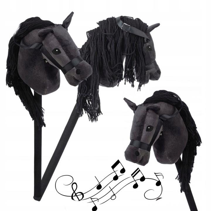 Horse Head On a Stick Sound Plush Hobby Horse Pony Black
