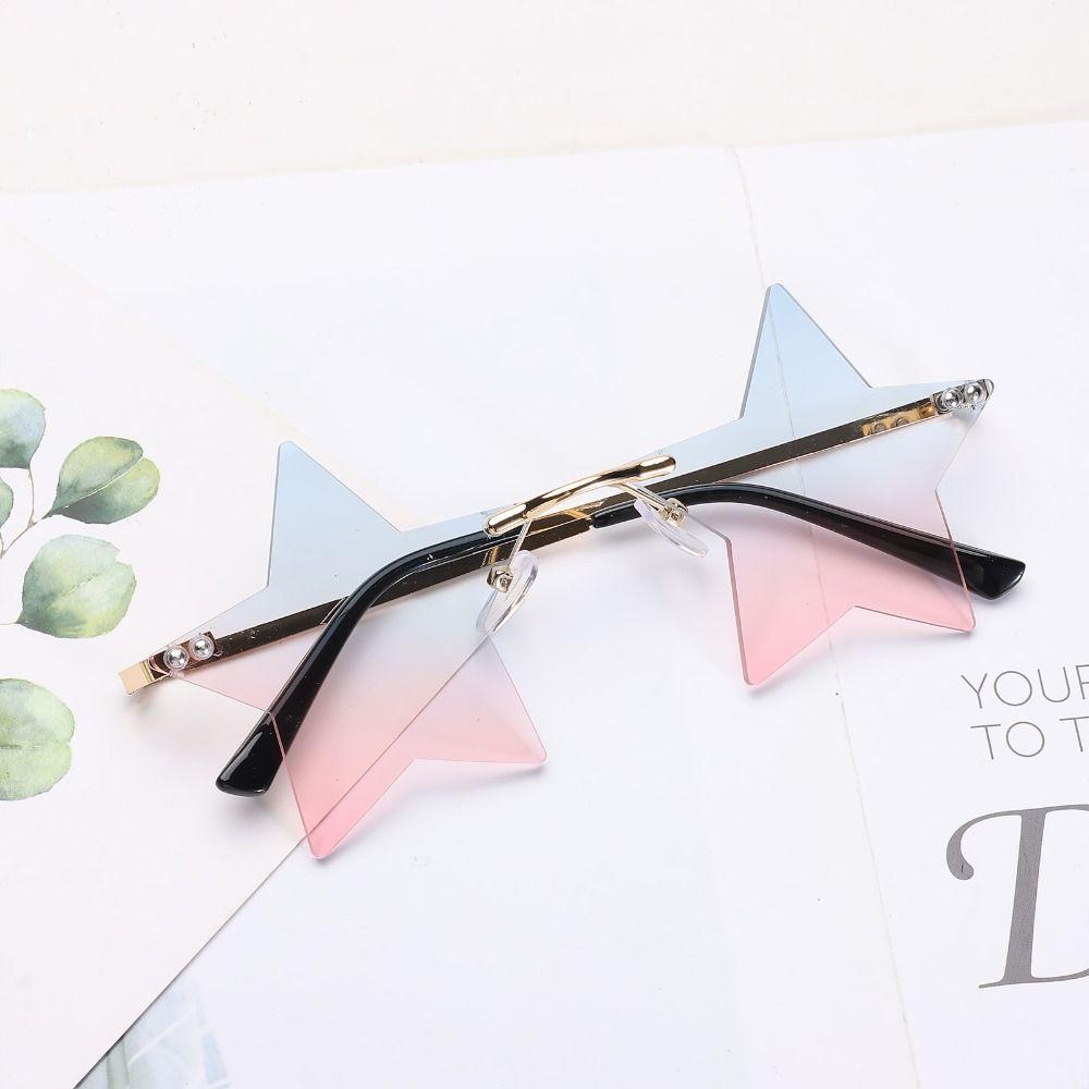 Funny Party Street Shot Rimless Pentagram Sunglasses Sun Glasses Star Shape Sunglasses