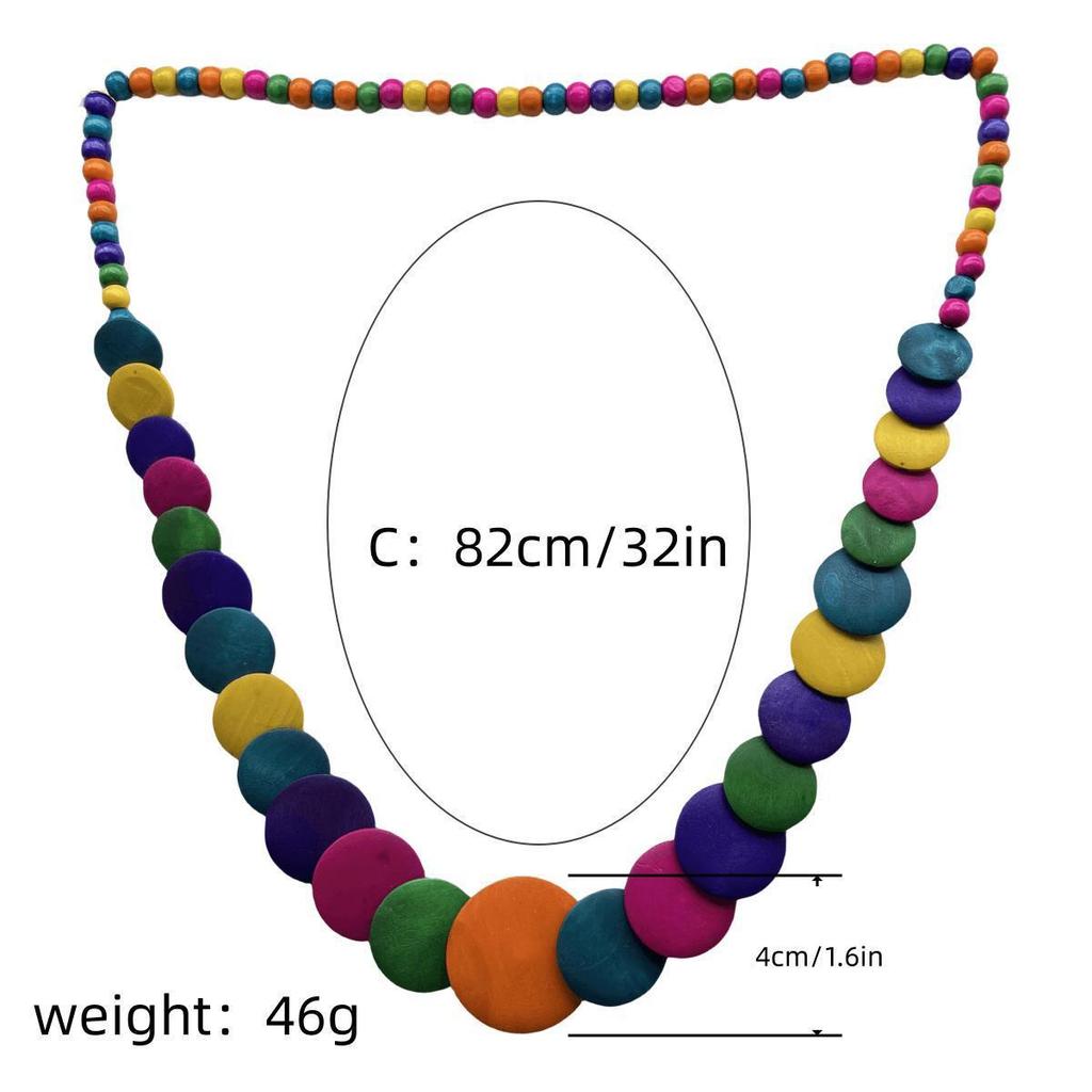Collana in Legno Stile Africano Retrò Bohemien