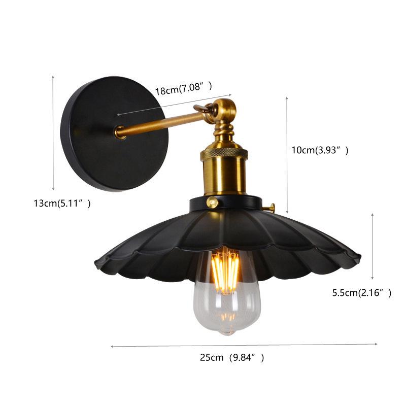 Retro Metal Texture Wall Lamp for Bedroom, Balcony, Bar, Restaurant, or Cafe - Nostalgic and Creative Design