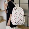 Corduroy Strawberry Backpack Casual Travel Backpack Large Capacity Fashion Teenagers Daypack Adjustable Strap for Outdoor Travel KTY
