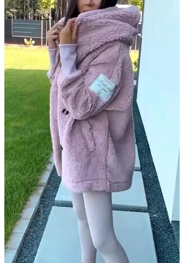 2024 Europäischer & Amerikanischer Herbst/Winter Damen Plüsch Kapuzenjacke Mantel