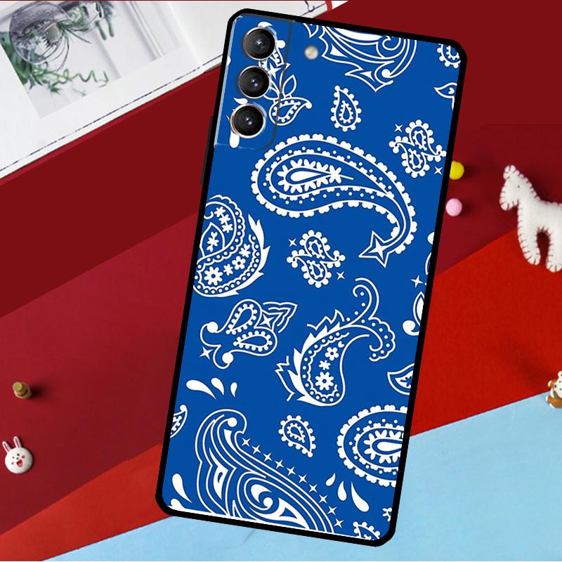 

Blue Bandana Paisley Funda For Samsung Galaxy S26 Ultra S24 S22 S23 S25 Plus S20 S21 FE S9 S10 S25 FE Phone Case Galaxy S24 FE