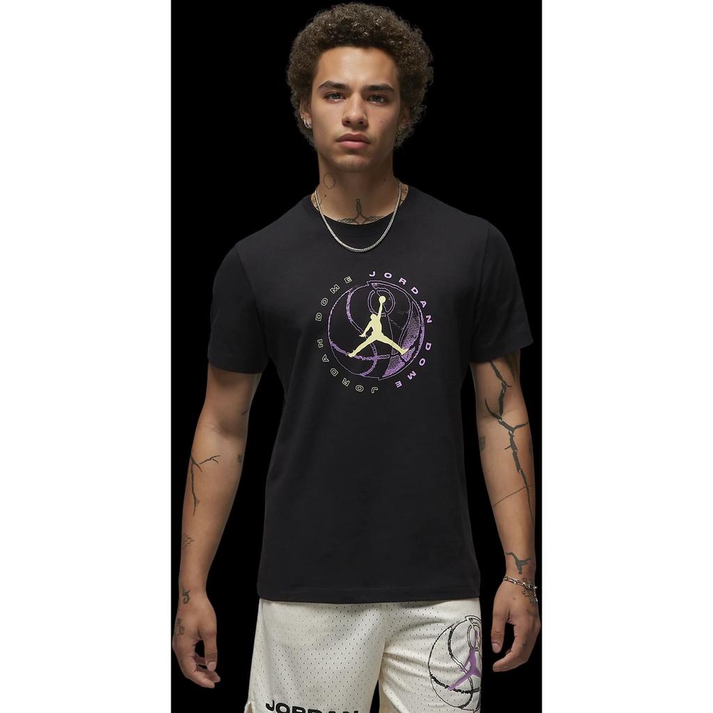 Jordan Logo Print Crew Neck Short Sleeve T-Shirt Men Tops Black DX9602-010