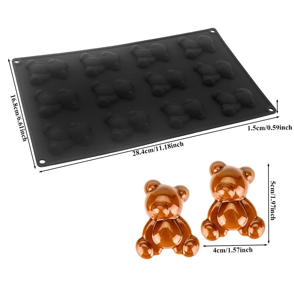 6/8/12 Cells Baking Cake Molds Little Bear Shape Food-Grade Silicone Chocolate Mold Reusable Heat-Resistant Pudding Mould