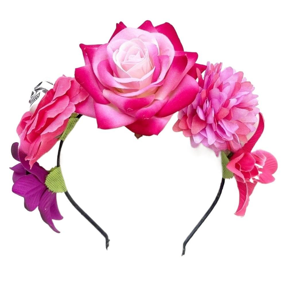 Plastic Rose Flower Crown Ghost Claw Floral Hair Hoop Fashion Party Headpiece  Hair Accessories