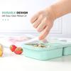 4Pcs Divided Lunch Box 4-Compartment Snack Container with Lid BPA-Free Reusable Stackable Meal Prep Box for Work Travel Picnic