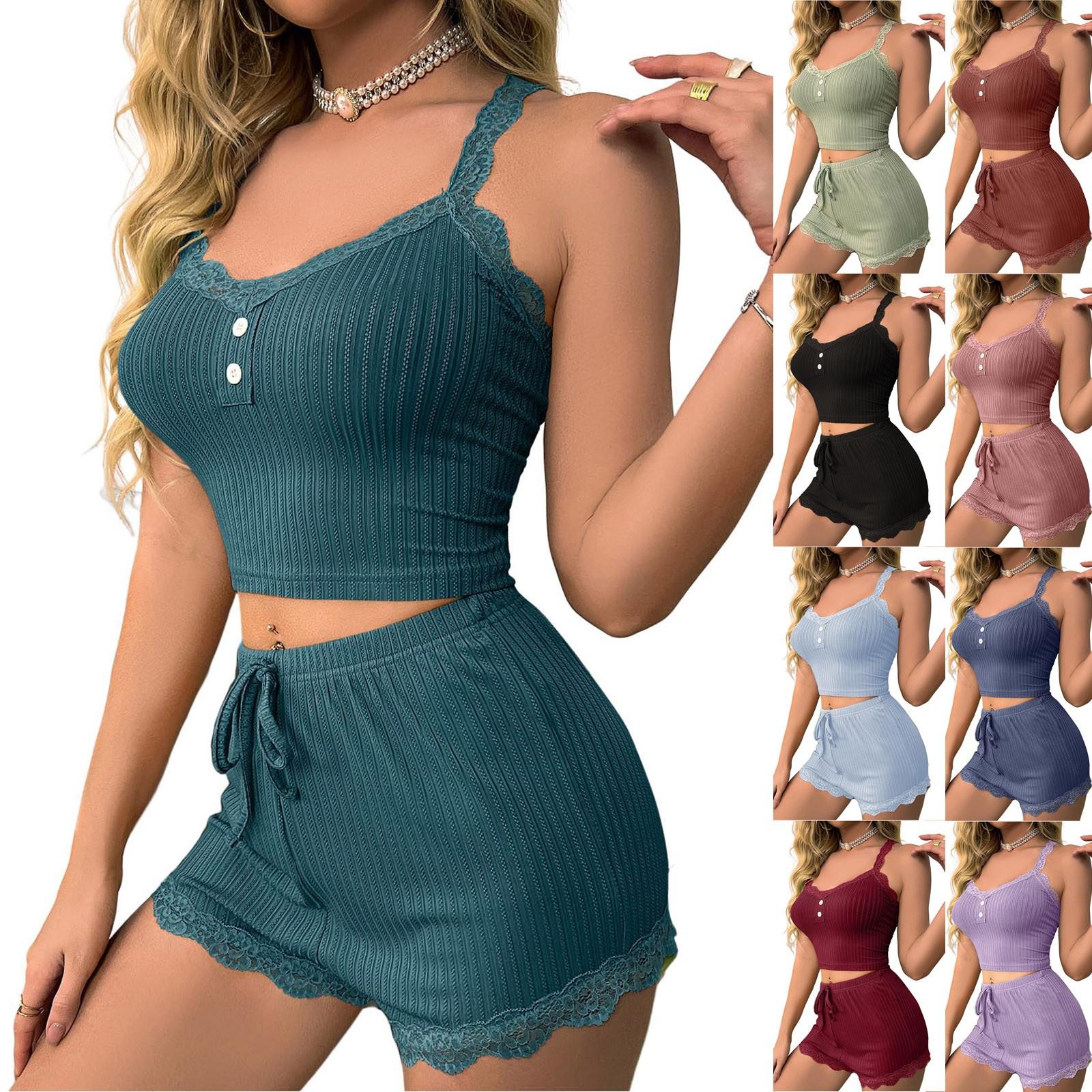 

Women s Casual Lace Lace Camisole Vest Pajama Set For Home Wear Vest Pajama Set For Home Wear XL