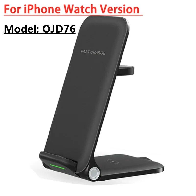 4 in 1 Wireless Charger Stand Pad For iPhone 14 13 X Samsung Apple Watch Airpods iWatch Foldable Fast Charging Dock Station