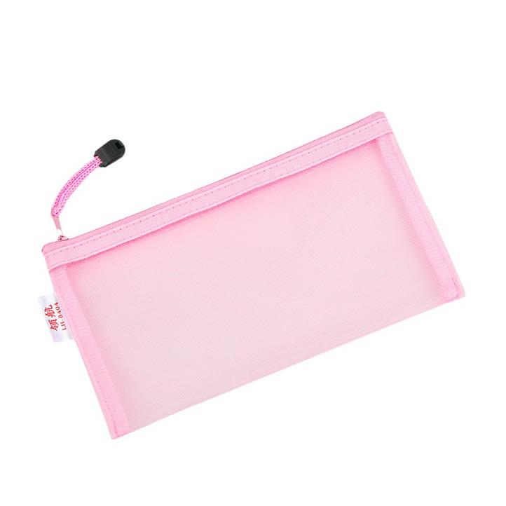 Large Capacity Transparent Nylon Mesh Document Bag - A4 Student and Office Zipper Storage Bag