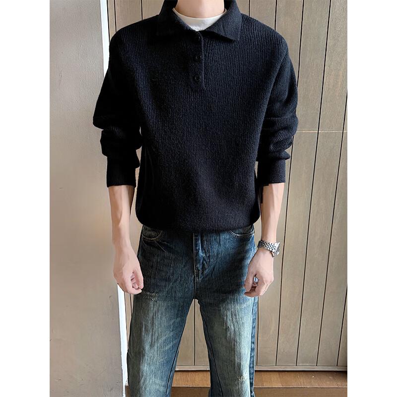 

TOM ADAM Men s Henley Collar Knit Sweater Polo 2XL