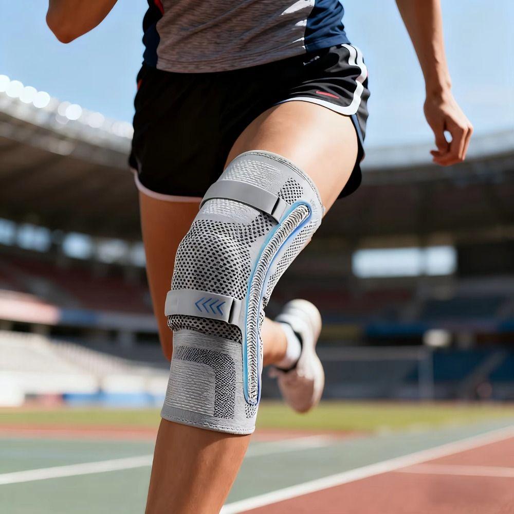 Leg Brace Protector Nylon Knee Brace Breathable Silicone Patella Strap Sports Knee Pads Fitness