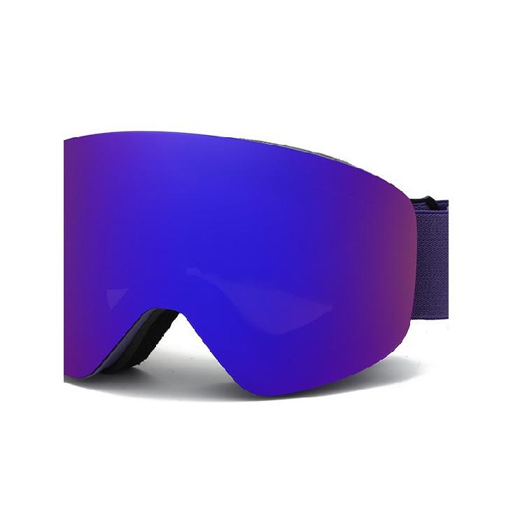 Magnetic ski goggles with cylindrical double-layer anti-fog protection for children and adults, large spherical ski goggles compatible with