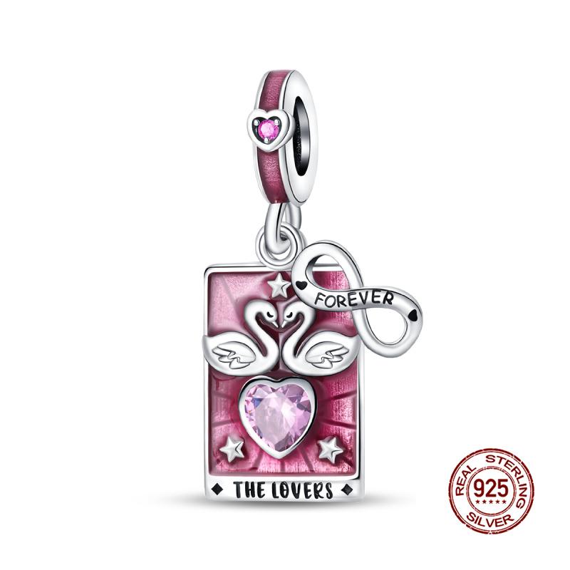 Original Charms Copper Tarot Cards & Snake Charm Beads Fit 3Mm Original Bracelet Necklace Women Diy Fine Jewelry Gift New In