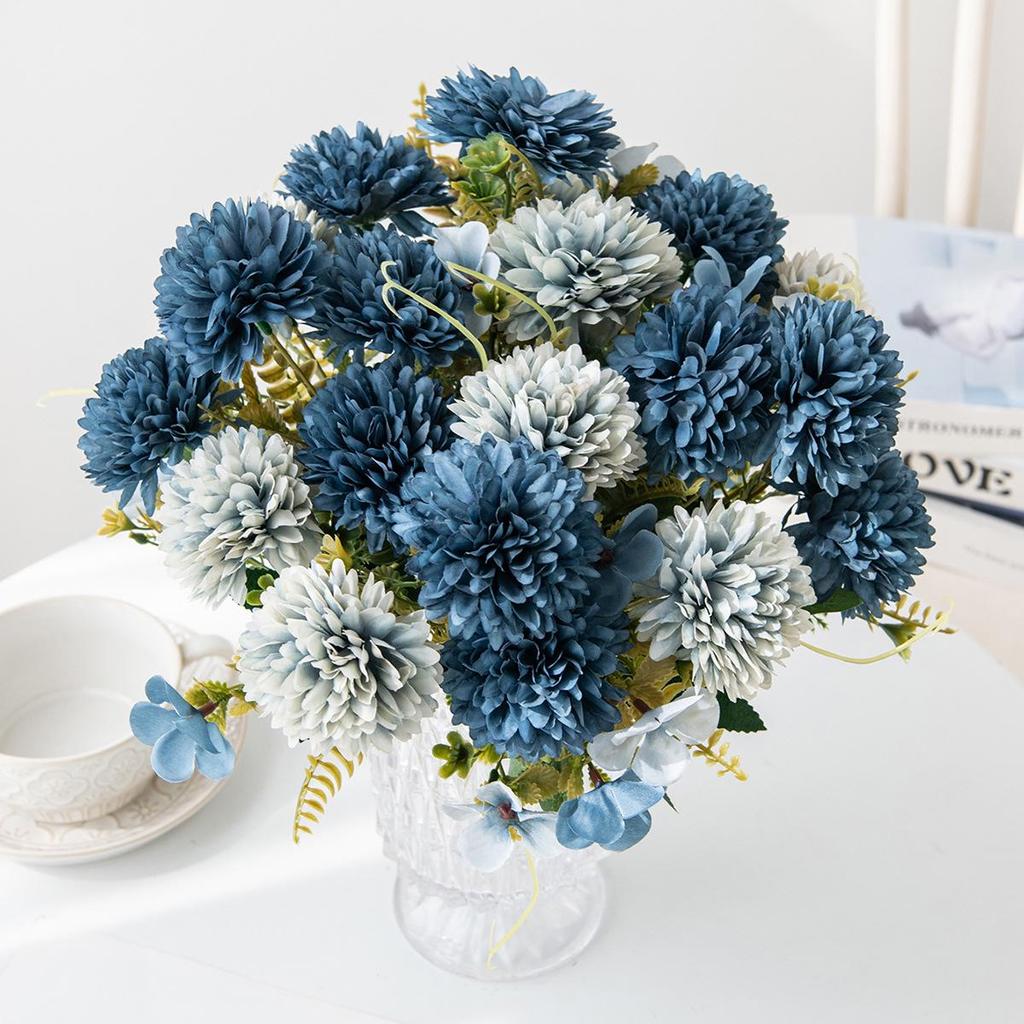 Chrysanthemum Silk Bouquet - Autumn Colors for Home or Wedding Decor