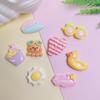 100pcs Cute Summer Beach Mini Duck Castle Shell Flatback Resin Cabochons Fit Hair Bow Center Kawaii DIY  Decor Hair Accessories