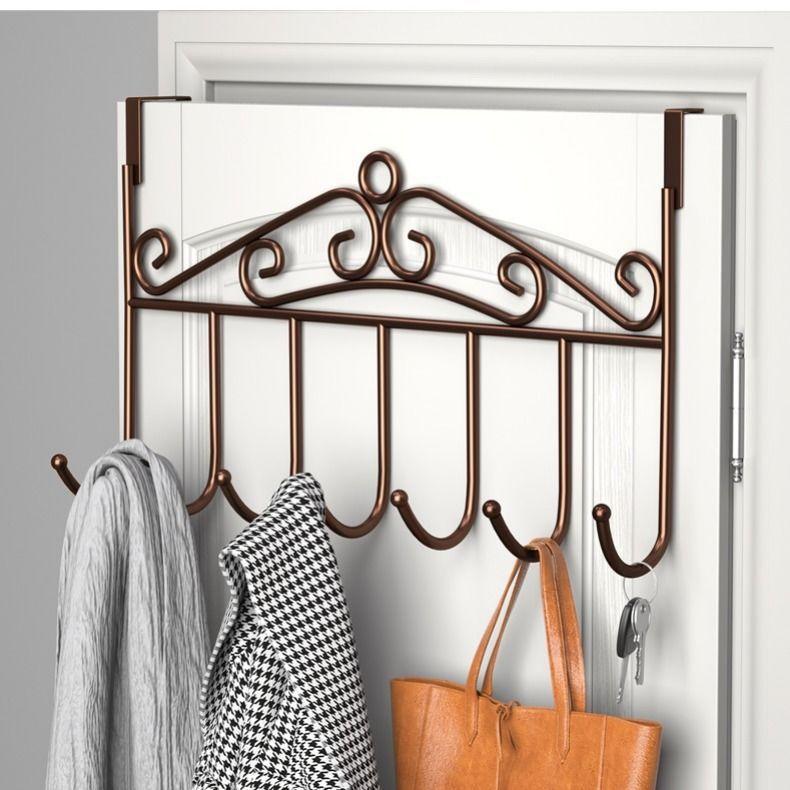 Punch-free Door Hook Rack, Nail-free Door, Door-to-door Back-mounted Clothes Storage Rack, Coat Hook One Size