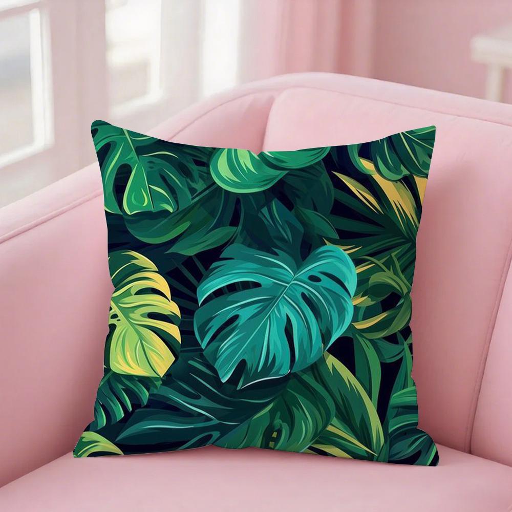 Green Palm Leaves Pillow Case Pillow Cover Case Square Pillow Case Sofa With Pillow Case For Home Use
