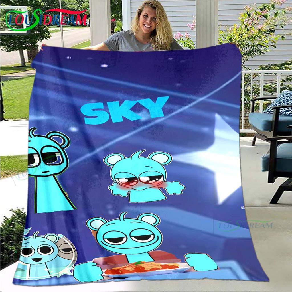 Fashion S-Sprunki Incredibox Game Four Seasons Blanket Sofa Cover Travel Bed Plush Blanket Travel Office Break Blanket Gift