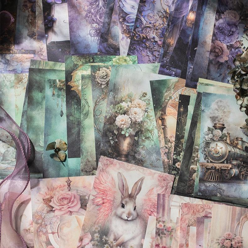 1PC Alice's Fantasy Series Dreamy Background Notebook DIY Material Base Card Paper Beautiful Day Notebook Material Pack