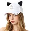Metal Rings Baseball Caps Cat Ear Dad Hat Creative Sunscreen Hat  Outdoor