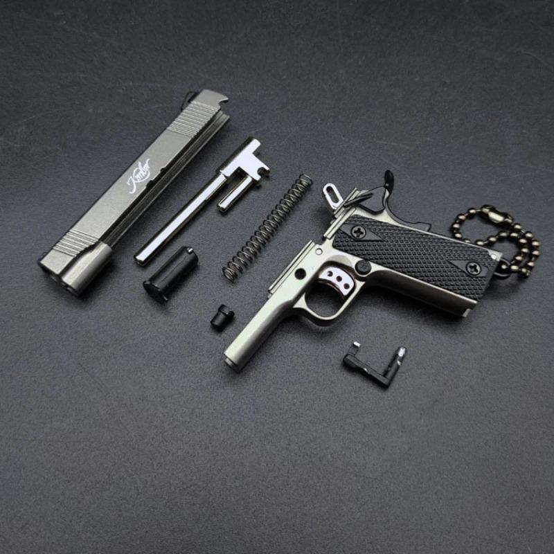 For Mini Metal Gun Model Scale 1:3 1911 Keychain Metal Model Toy Gun Game Toy Simulation Pistol Gift for Children