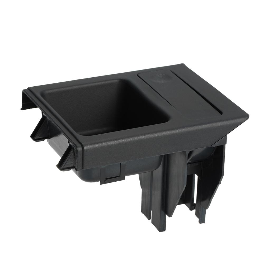 Car Front Center Console Drink Cup Holder + Coin Holder Tray for BMW 3Series E46 1998 2004 Black