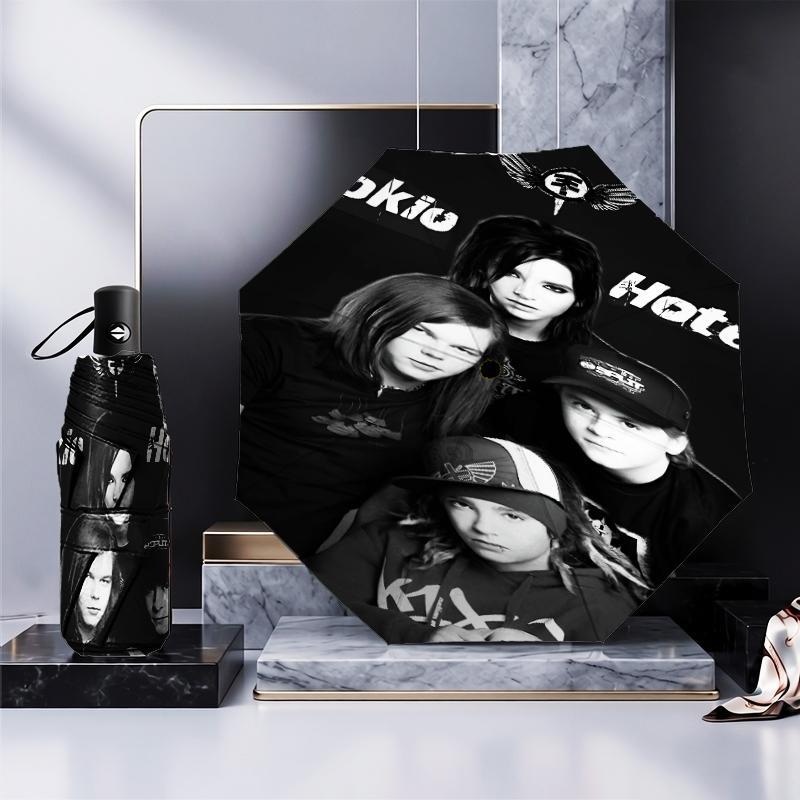 Music Band Tokio Hotel Umbrella Folding umbrella, automatic umbrella 8-Frame for Travel, camping Use Gift for Halloween Christmas