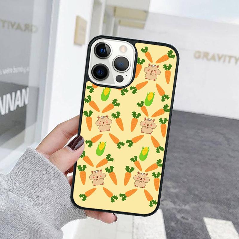 Cute Cartoon Carrot Pattern Phone Case For iPhone 17 Air 15 16 Cover  11 13 14 Pro Max 12 Plus Max Fundas