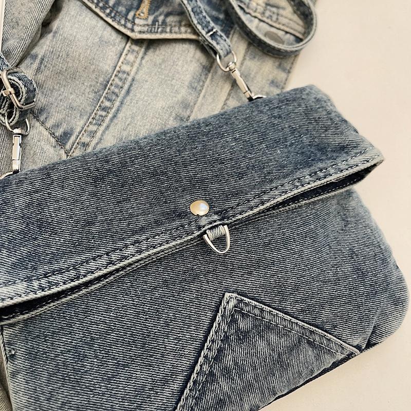 Denim Shoulder Bag Large Capacity Messenger Bag Women's Messenger Bag