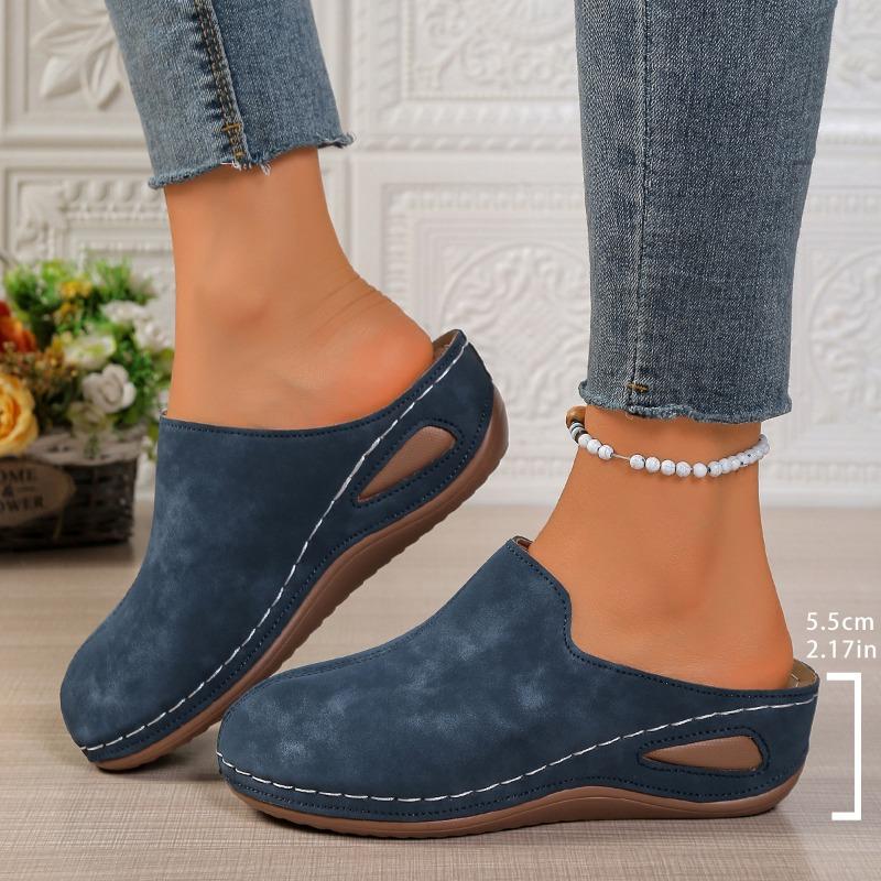 Women's Baotou Platform Slippers Summer New Large Size Round Toe Baotou Back Air Breathable Slippers