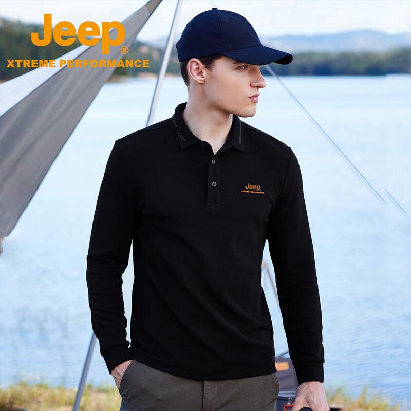 Jeep Men's Long Sleeve Polo T-Shirt