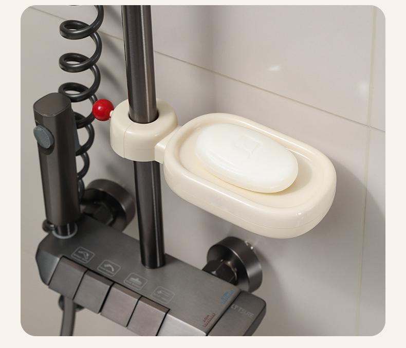 Wall Mounted Soap Dish Holder Multifunctional Bathroom Soap Box Space Saving Soap Tray for Home Bedroom Study Room Shower