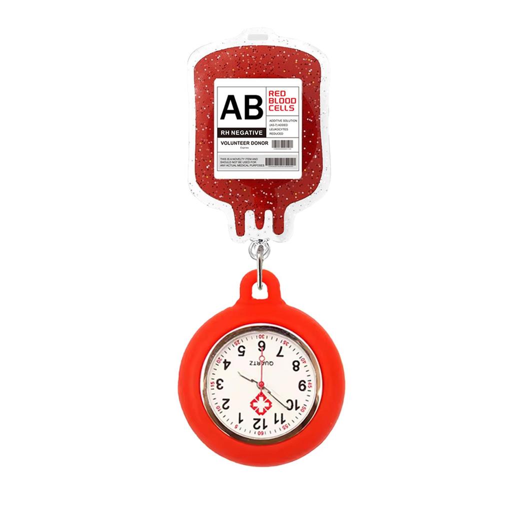 Uhr-Abzeichenhalter, Kreatives medizinisches Thema IV-Beutel Blutgruppendesign Lustiger einziehbarer Ausweishalter mit Lanyard für medizinisches Personal