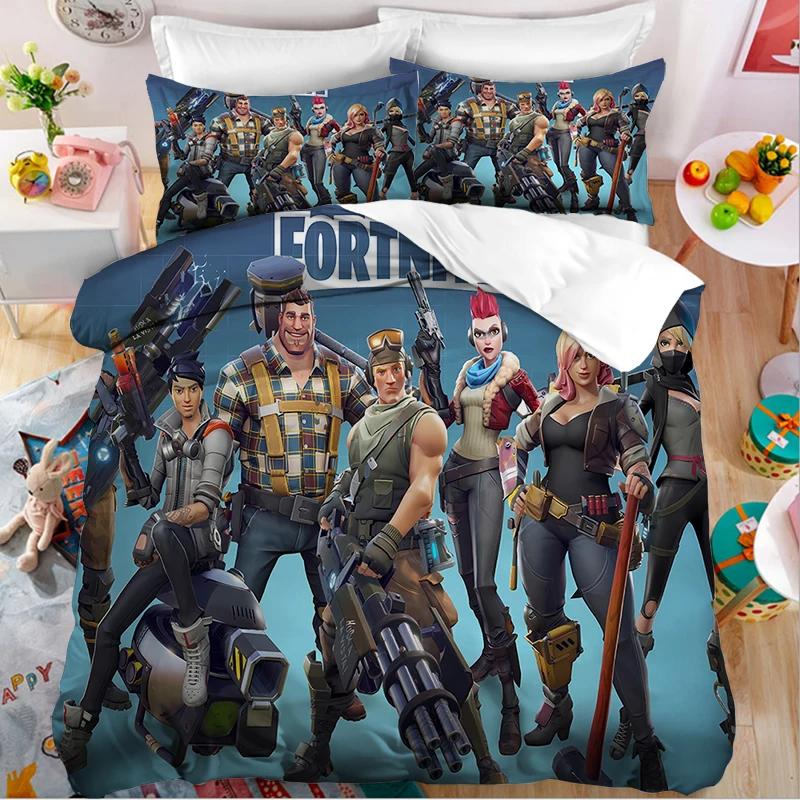 Σετ Κλινοσκεπασμάτων Fortnite Κάλυμμα Παπλώματος Παιχνίδι Cosplay Κάλυμμα Κρεβατιού Υπνοδωμάτιο Κλινοσκεπάσματα Anime Καρτούν Μαξιλαροθήκη Διακόσμηση Δωματίου Χριστουγεννιάτικο Δώρο