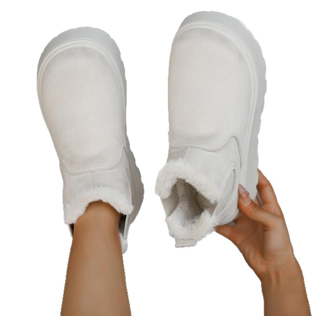 Foreign Trade Thick-soled Snow Boots for Women's Winter New Thickened and Velvet Fashion Warm One-pedal Short Boots Cotton Shoes for Women