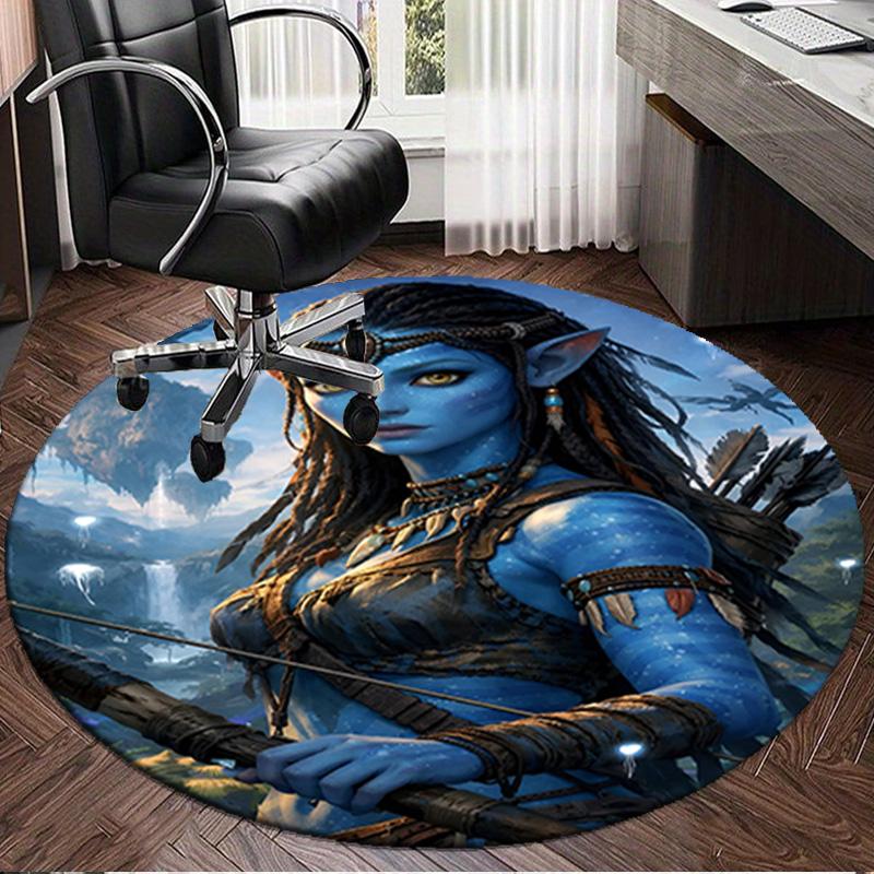1PC Ava-tar Adventure Round Rug, Non-slip Chair Mat, Home Decor, Circle Carpet Perfect for Office, Bedroom, Living Room,Christmas Gift