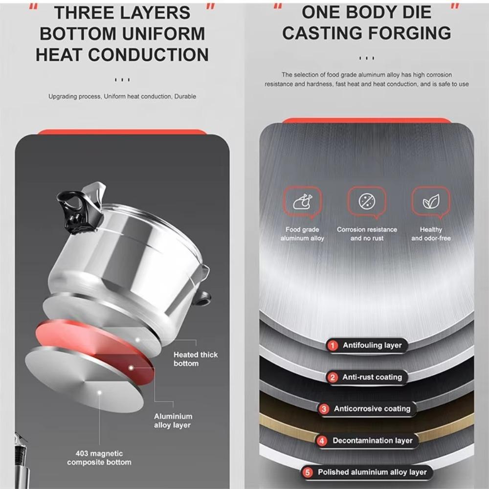 2.5-11L Gas Cooker Pot Aluminum Saucepan Stew Pot Multifunctional High Pressure Cooker Resturant