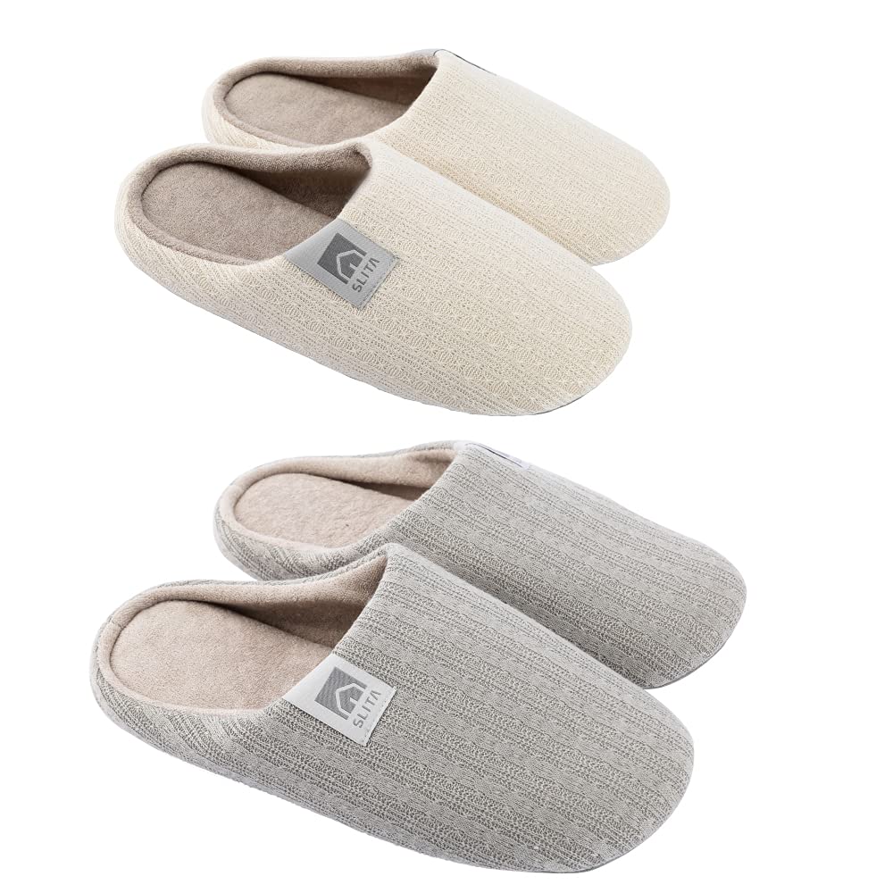 

SLITA Домашние тапочки для и и Набор из 2 пар для гостей, Женские Мужские, Водонепроницаемые, Нескользящие, Моющиеся, Бесшумные, Мягкие, Теплые,