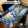 Floral Garden Theme Personalized Mouse Pad Custom Name Text Non Slip Desk Pad For Laptop Office Desktop