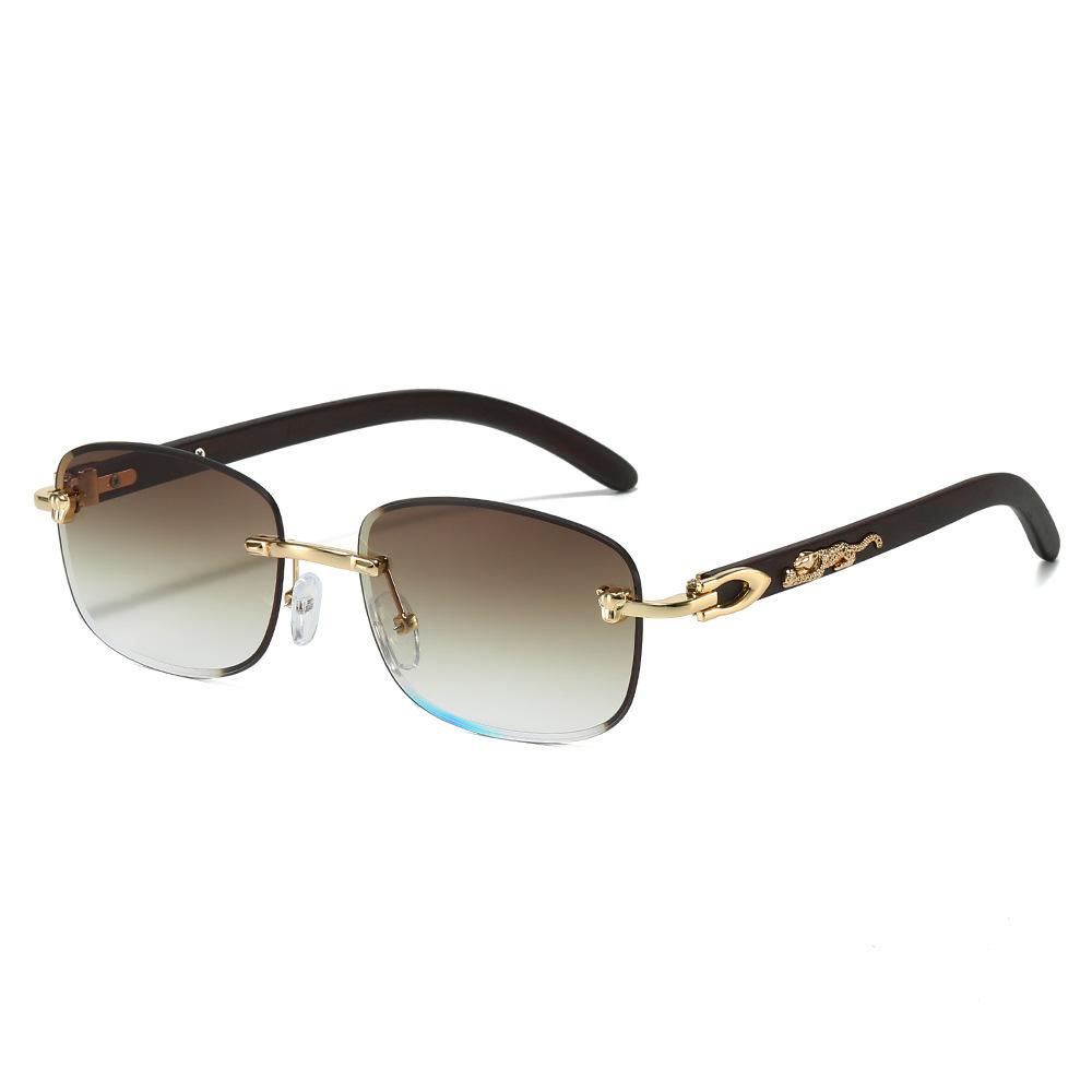 Frameless Sunglasses, Personalized Leopard Square Glasses, Men'S And Women'S Sunglasses.