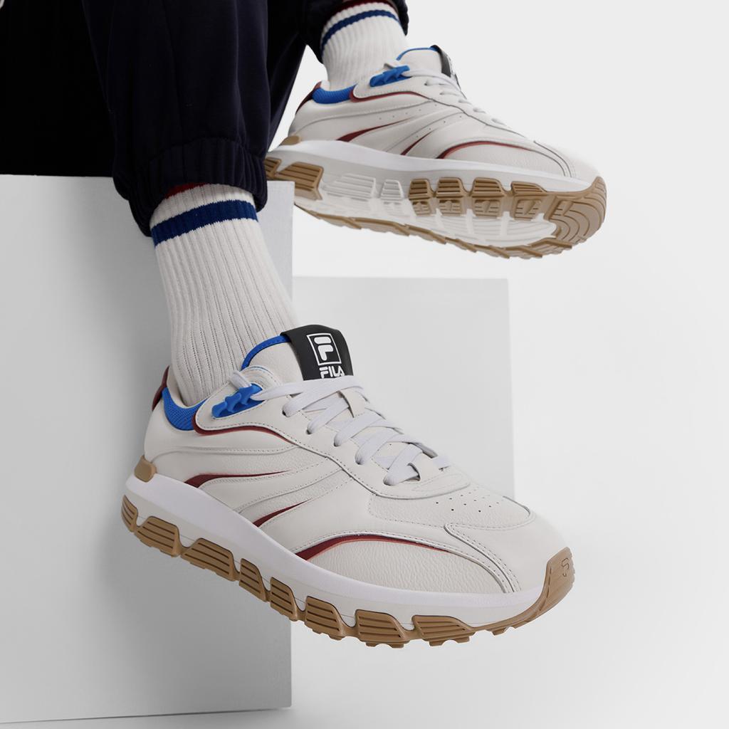 Fila Pioneer Series Ribbon Comfortable Durable Low-Top Running Shoes Men Sneakers White Red F12M443112FMB