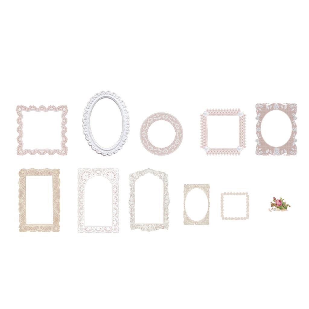 20 kusů Dekorační samolepky Retro zrcadlový rám PET nálepky pro DIY ruční práce Scrapbooking Foto