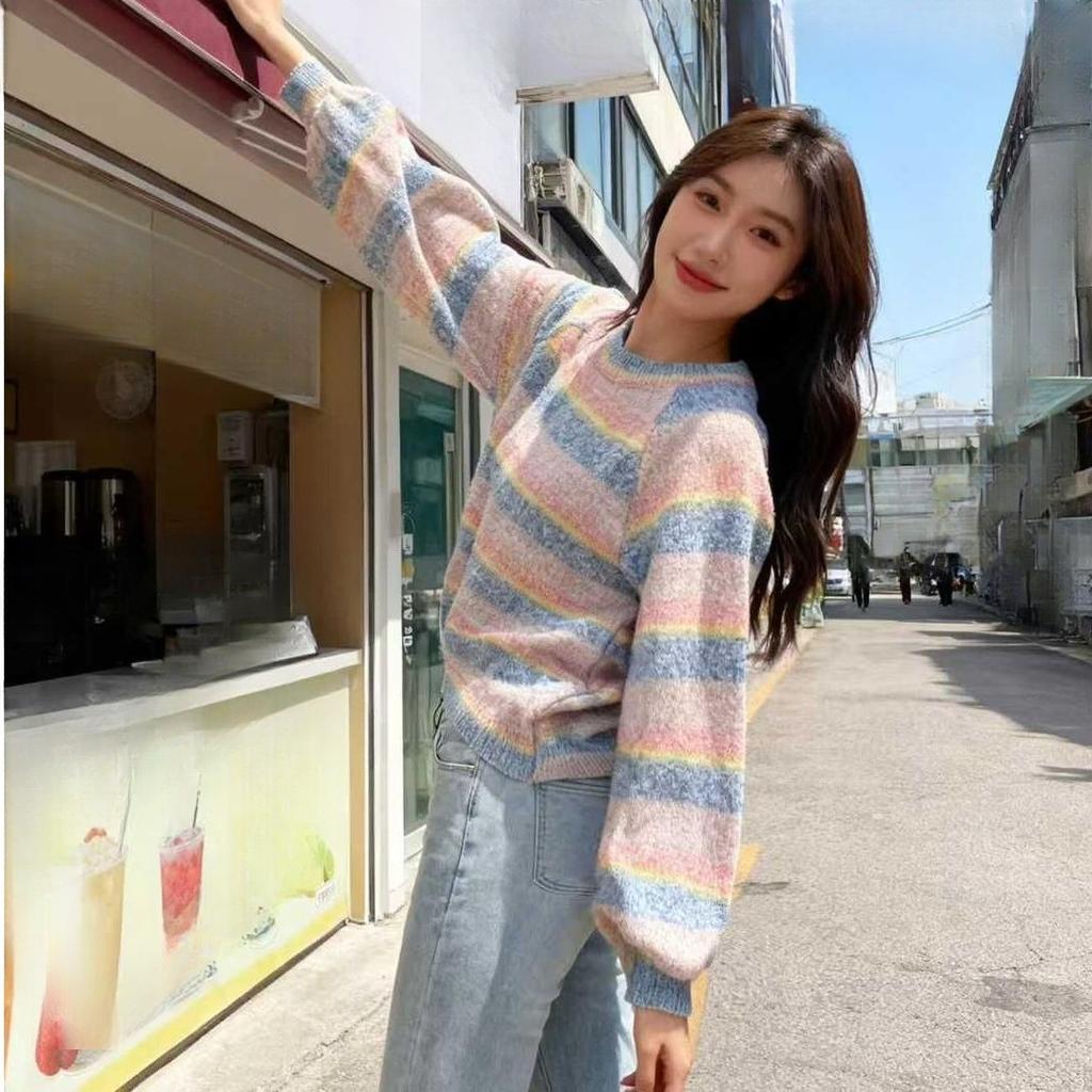 Fashionable and Simple Pullover Round-neck Sweater for Autumn and Winter, New Style, with A Very Sweet Atmosphere. Knitted Sweater for Women.