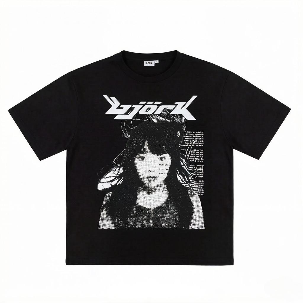 

Womens TShirt Bjork Tees Y2k Tops Summer Cotton Harajuku Graphic Short Sleeve Korean Fashion Aesthetic Y2k Streetwear Clothing 2XL