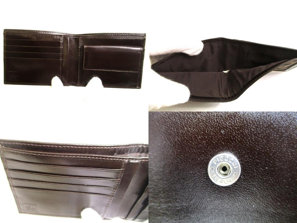 Authentische FENDI Zucca Khaki Canvas Braunes Leder Bifold Geldbörse Kompakte Geldbörse #a935 Überholt