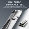 Jaw Wide Opening Silver Heavy Duty Nail Clippers Kit Ultra Wide Diagonal Jaw Slanted Edge Toenail Cutter for Ingrown Thick Nails